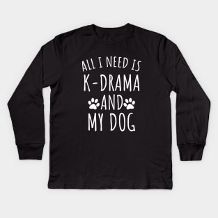 K-Drama and my dog Kids Long Sleeve T-Shirt